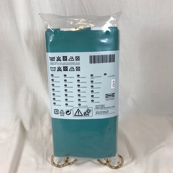 IKEA VADSJÖN Turquoise Blue Striped Shower Curtain - Picture 5 of 7